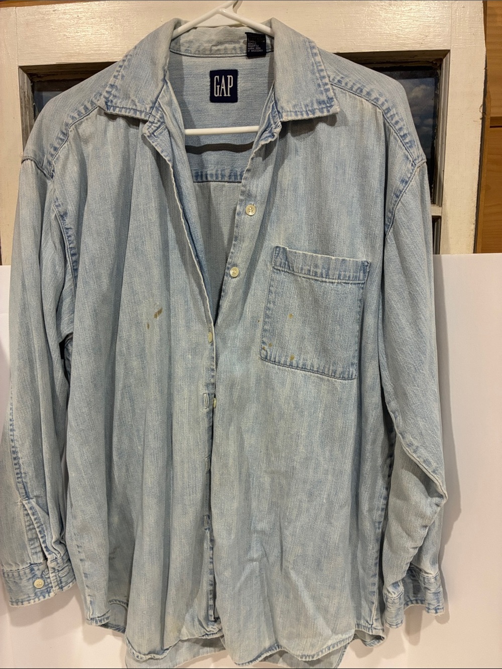 GAP Light Blue Denim Button-Up Shirt